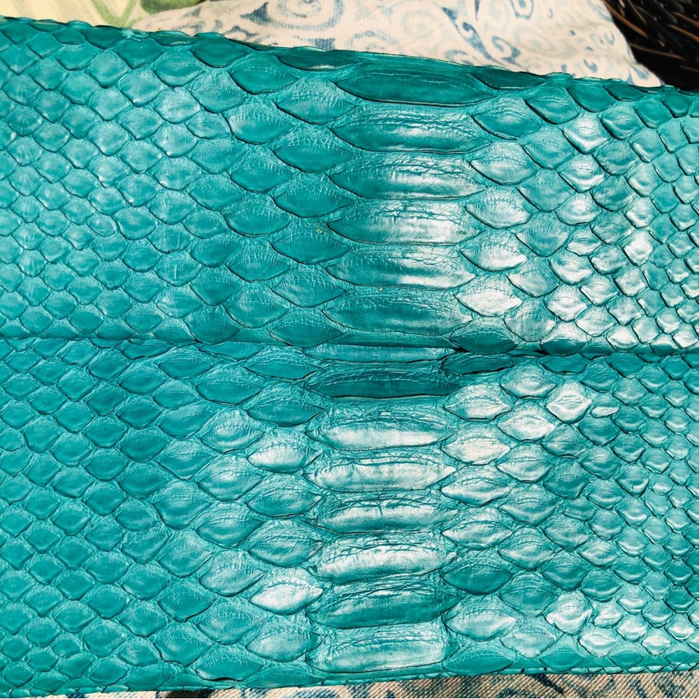 Alexandra Knight Mint Matte Python Soft Clutch Bag - image 2